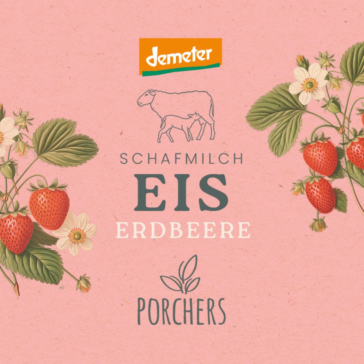 Bio Schafmilcheis Erdbeere von Porchers