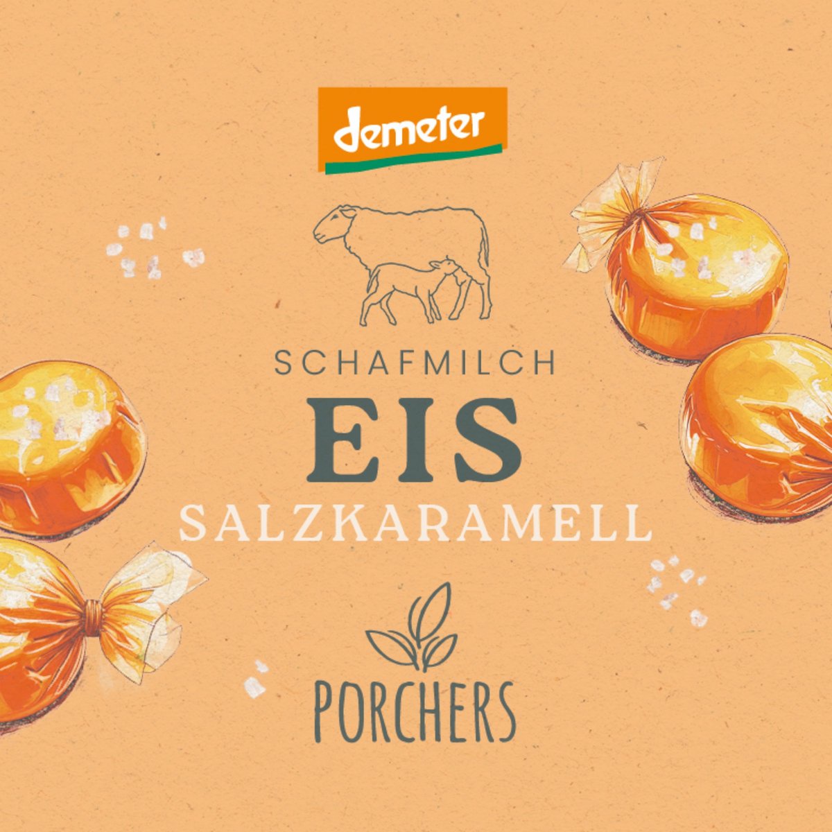 Bio Schafmilcheis Salzkaramell von Porchers